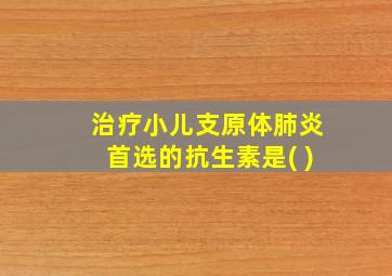 治疗小儿支原体肺炎首选的抗生素是( )